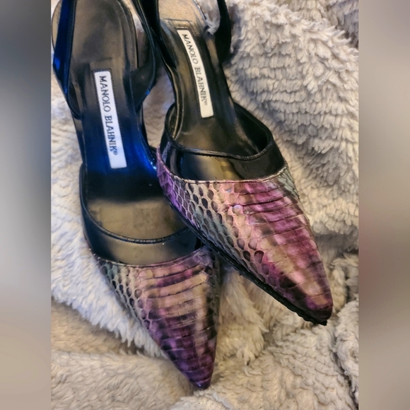 Crocodile Print Manolo Blahnik 3in - Picture 1 of 9